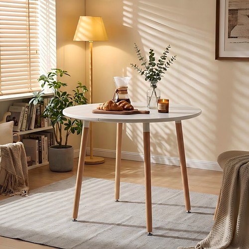 100cm white round dining - white,
