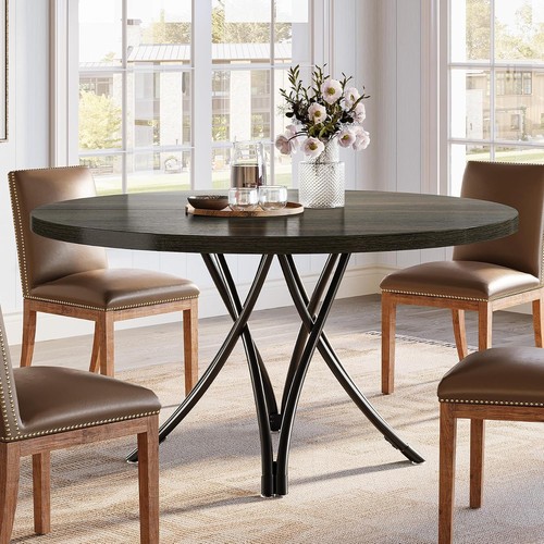 120cm black round dining - 120cm, table