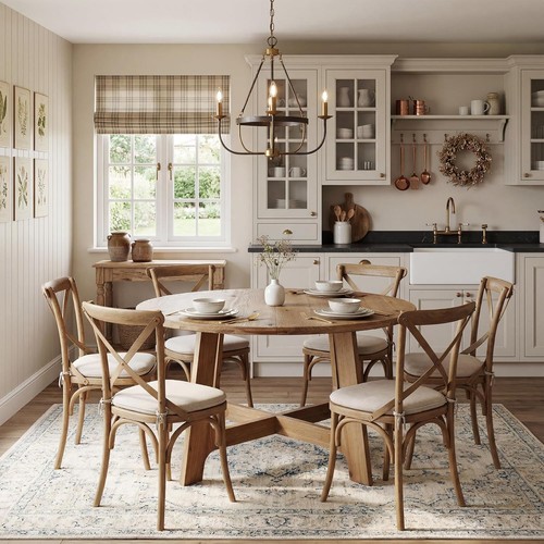 Solid wood round dining - round,