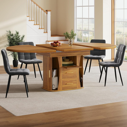 Round extendable dining - extendable, table