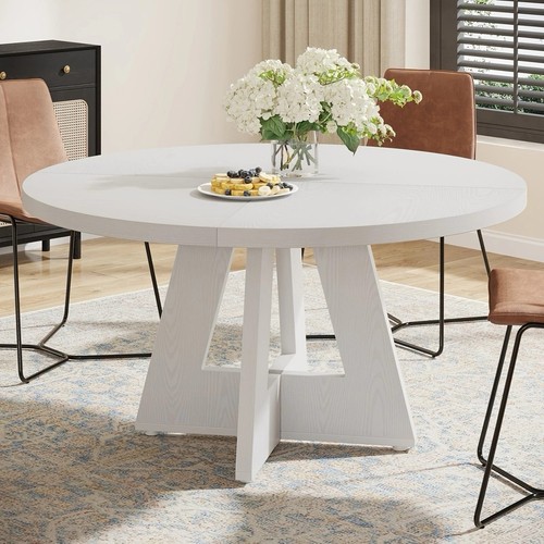 Round dining table - round, white