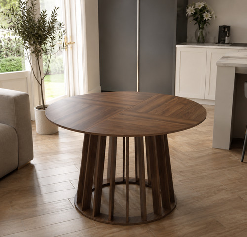 Wooden round dining table - round,