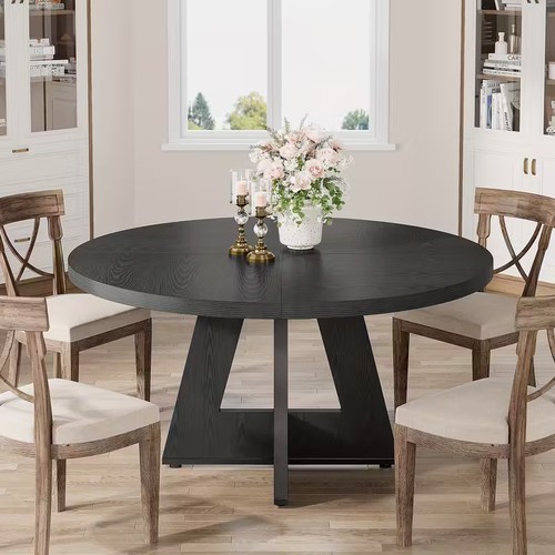 Round dining table black - dining,