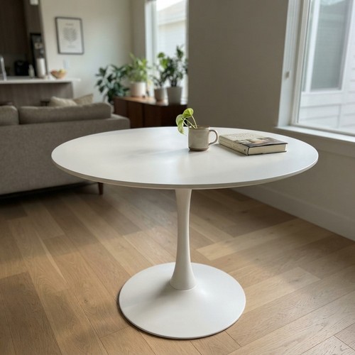 White modern round dining - modern,