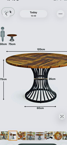 Round dining table 120cm - round,