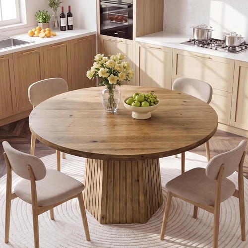 120cm solid wood - 120cm, round