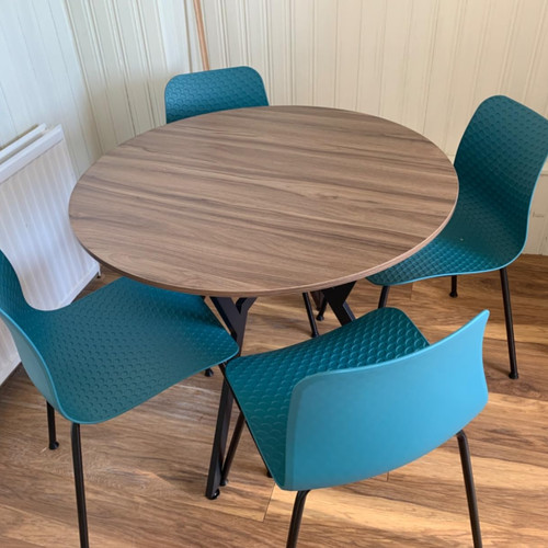 Round industrial dining - dining, table