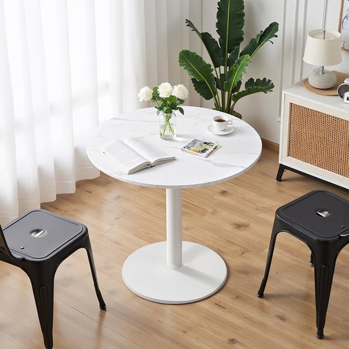 White round pedestal dining - white,