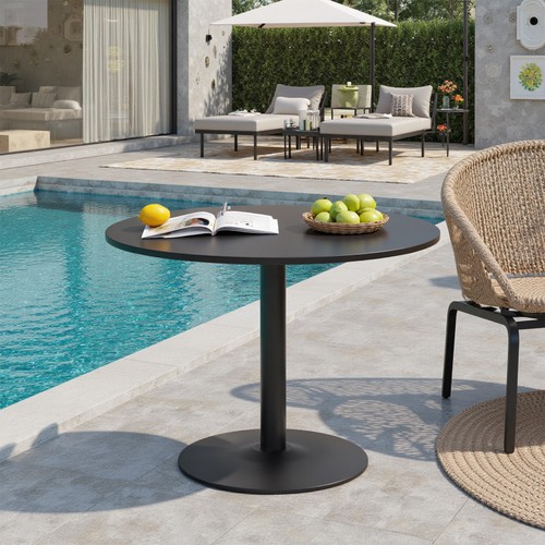 80cm black round - round, table