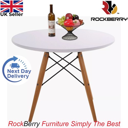 80cm white round - white, table